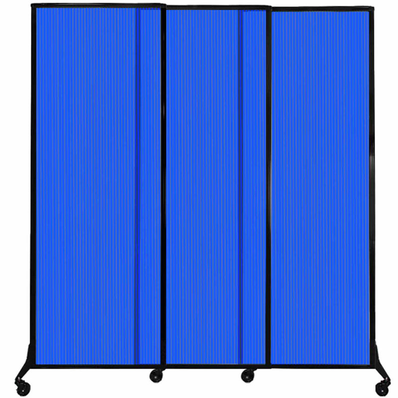 Cloison coulissante à 3 panneaux QuickWall, H 88 po x l 84 po, Bleu