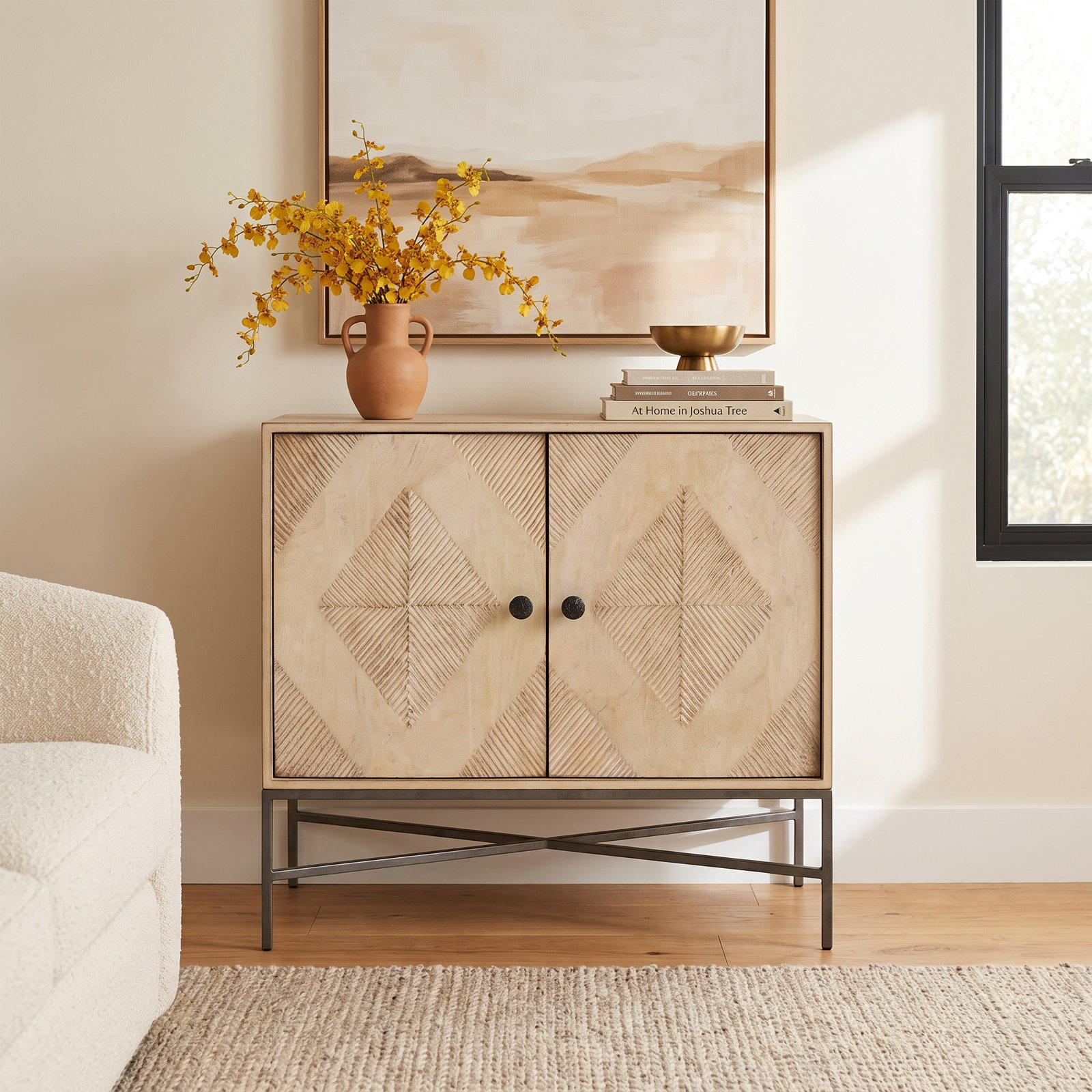 Windcrest Solid Wood Storage Cabinet, Blonde