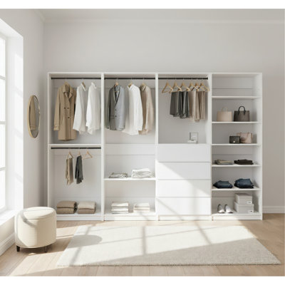 Prosper White Freestanding Walk In Wood Closet System
