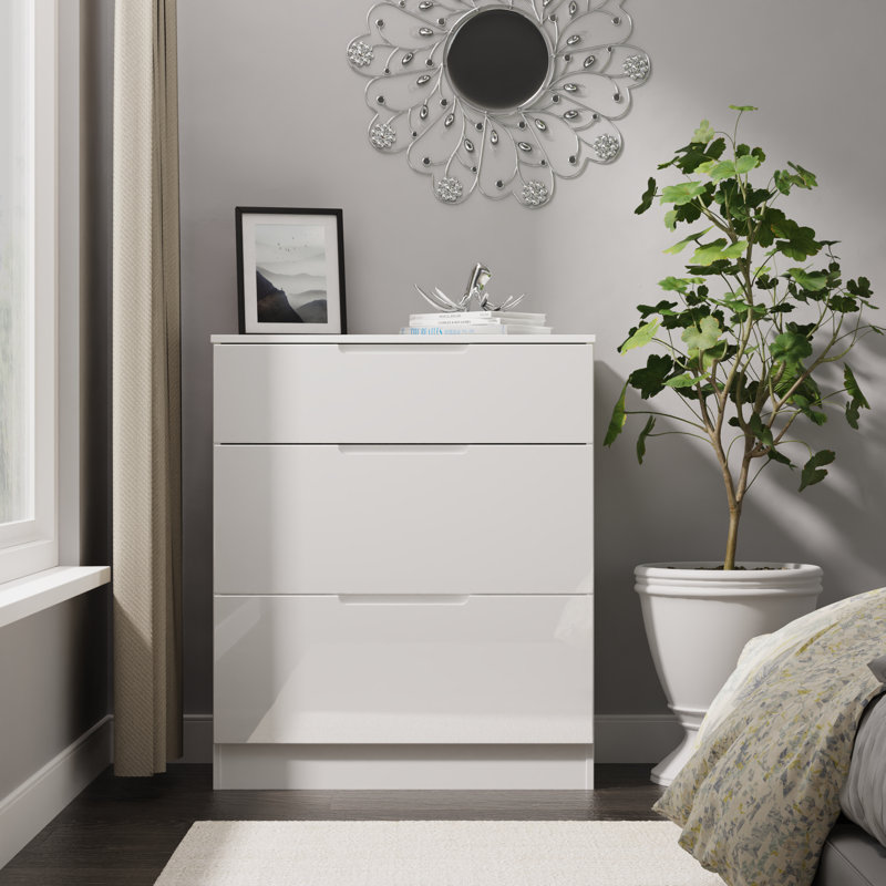 74cm W 3 - Drawer Chest of Drawers, White