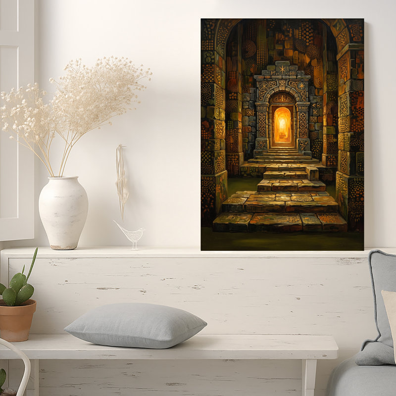 Art mural en toile Runed Stone Archway, H 24 po x l 16 po