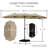Kozyard 15 FT Double-Sided Rectangular Patio Umbrella, Base Included, Crank Lift Outdoor Patio Umbrella with UV Protection for Backyard, Pool & Garden Beige-62007406