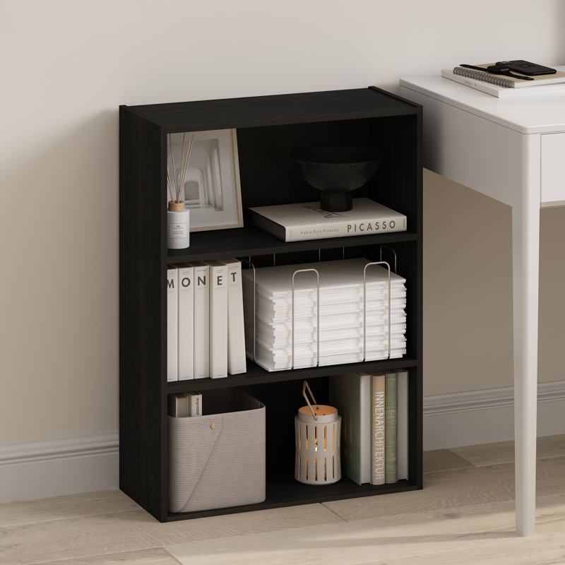 Simple Standard Bookcase, Espresso, (3 Shelves) 80.01cmH x 60.2cmW x 24.64cmD
