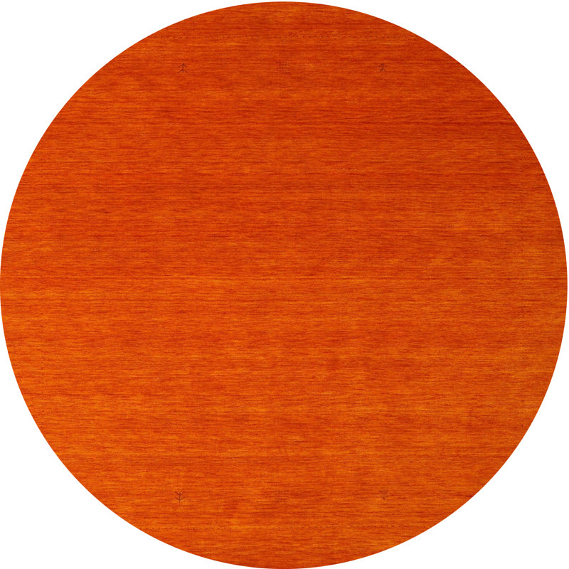 Tapis contemporain orange, Rond 6 pi x 6 pi