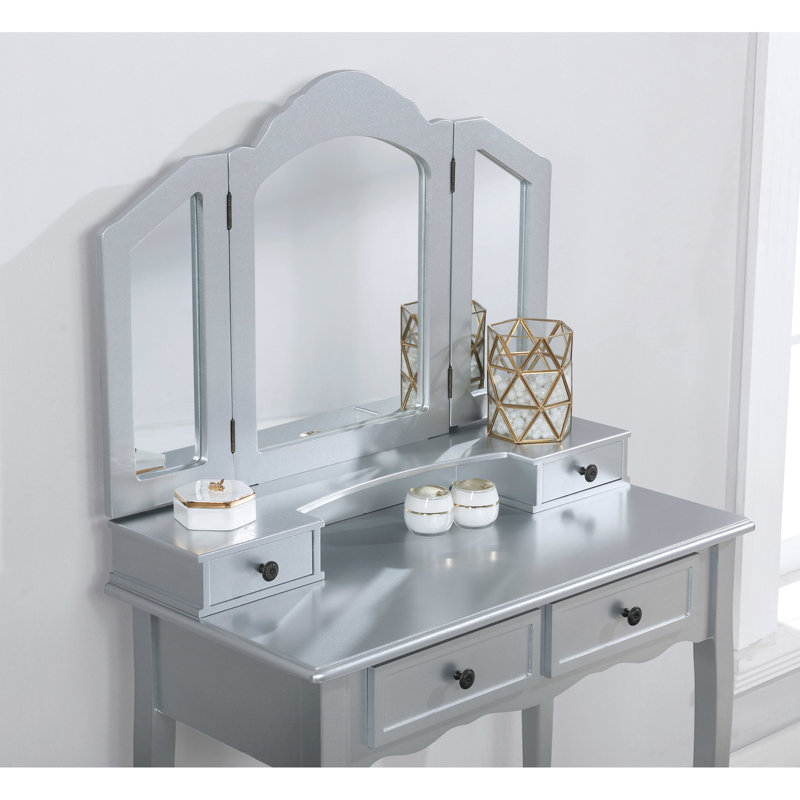 Meuble-lavabo moderne en bois argenté, Argent
