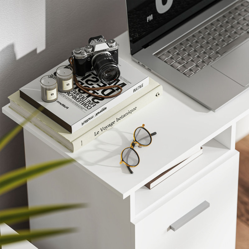 Bureau d'ordinateur avec tiroirs, bureau à domicile 39 "avec tablette ouverte