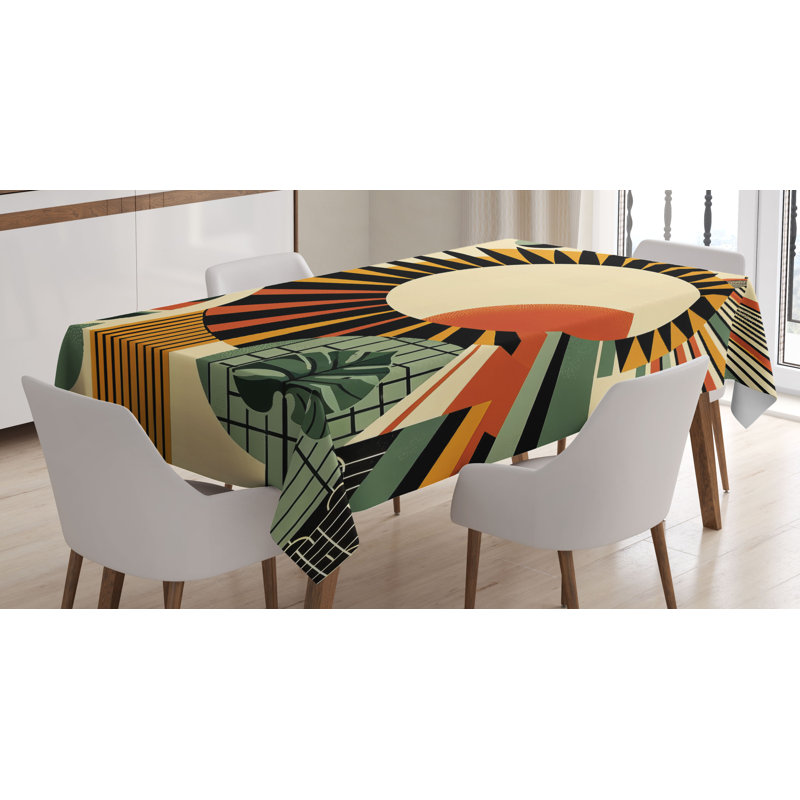 Jayquon Rectangle Geometric Microfiber Tablecloth, 70" Rectangle