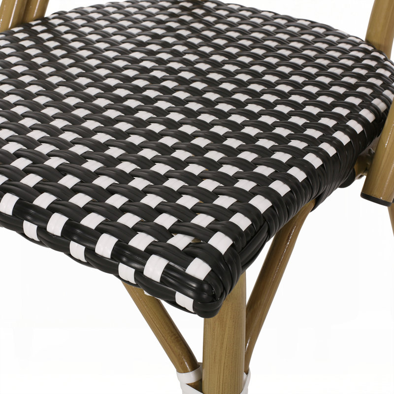 Chaises de bistro d'extérieur, Blanc/Noir
