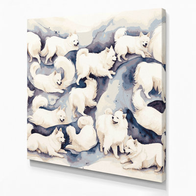 «Dogs Samoyed Beige», art mural sur toile