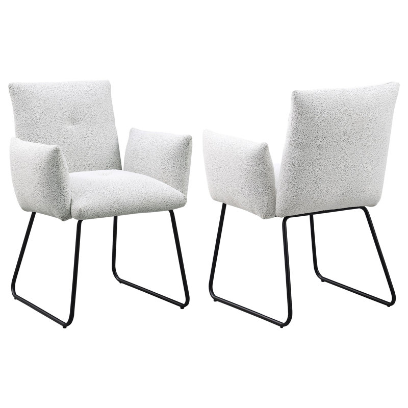 Chaise de salle à manger rembourrée Calaina gris clair