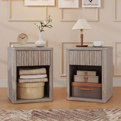 40cm W Manufactured Wood Bedside Table