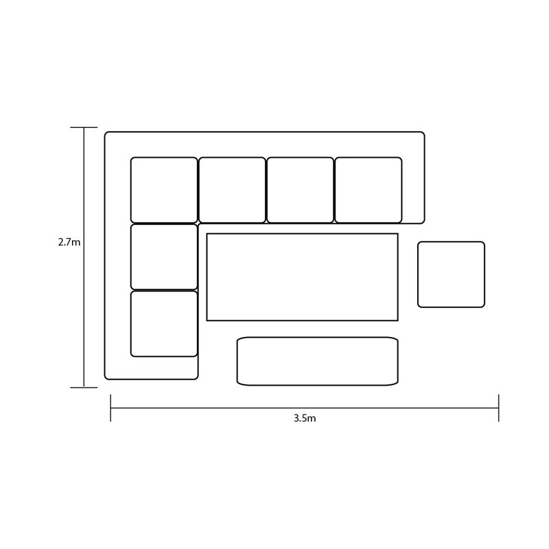 Vienna Rectangular Corner Platform Set