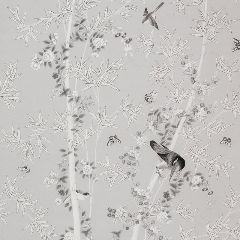 Tissu Schumacher x Miles Redd Brighton Pavilion, Noir / Blanc