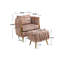 Fauteuil demi-tonneau et repose-pieds en velours capitonné de 28,35 pouces de large Misheel-86917208