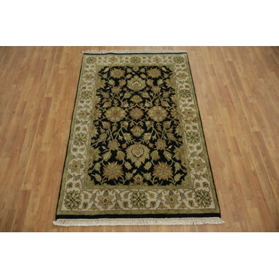Tapis noir et beige Agra Jaipur 4 x 6