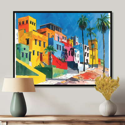 Paysage coloré de la ville d'Egypte en été - Art mural de bâtiments de la ville