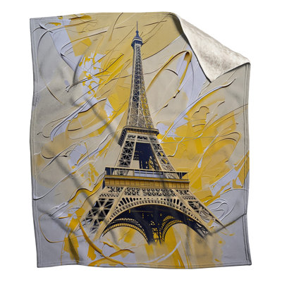 Eiffel Tower Fleece Throw Blanket - Architecture Throws for Sofas or Beds