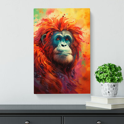 Orangutan Colour Field - Wrapped Canvas