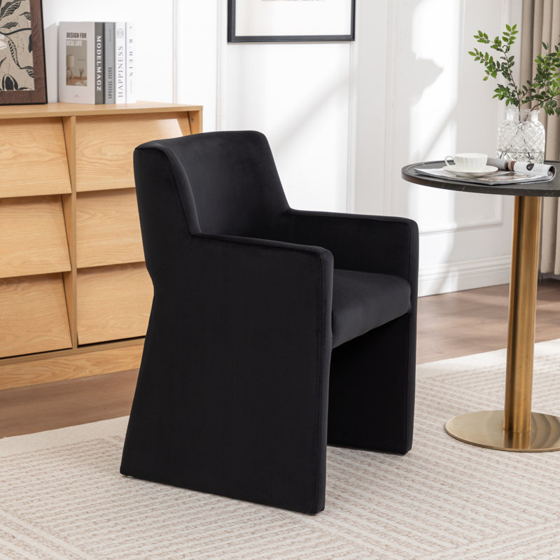 Hambrook Velvet Upholstered Dining Chair, Black