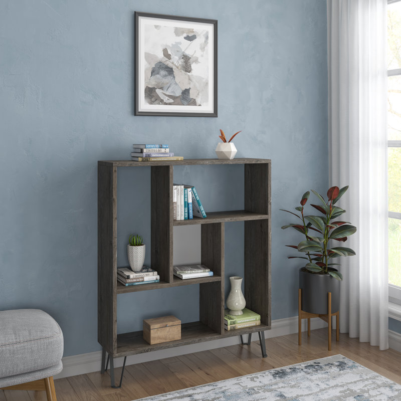 Jayvianna Geometric Bookcase, Wenge/White