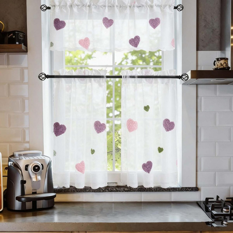 Ensemble de rideaux semi-transparents, L 39 po x L 16 po (paquet de 2), 2 panneaux