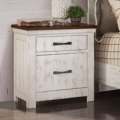 Table de chevet 1Pc, 2 tiroirs Plank Design