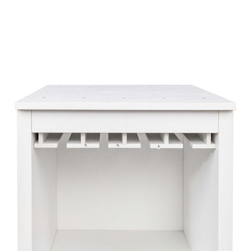 armoire à vin modulaire avec tablettes de rangement et huche pour salle à manger, Blanc