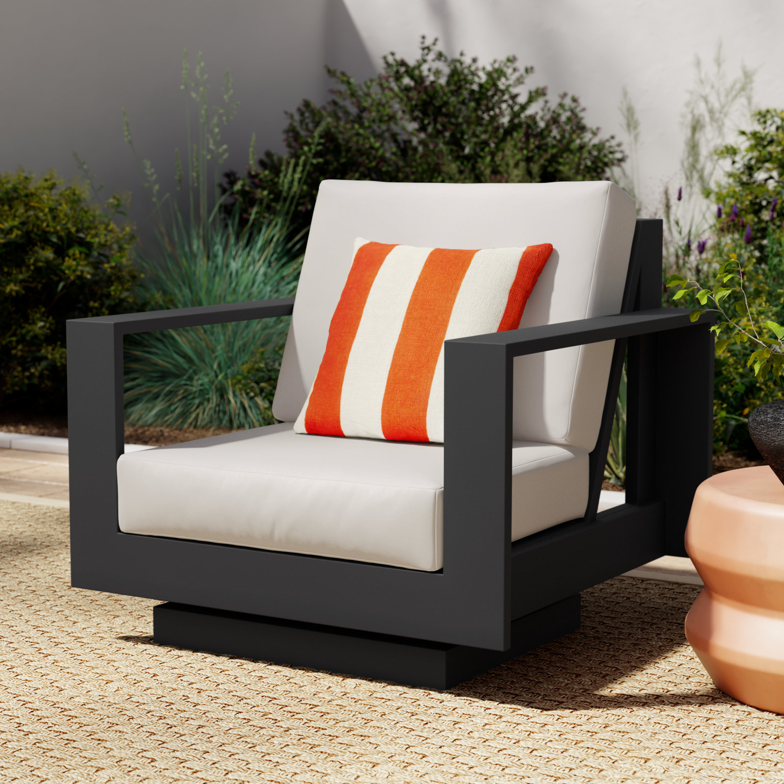 Sterling Outdoor Swivel Lounge Chair with Sunbrella Cushions