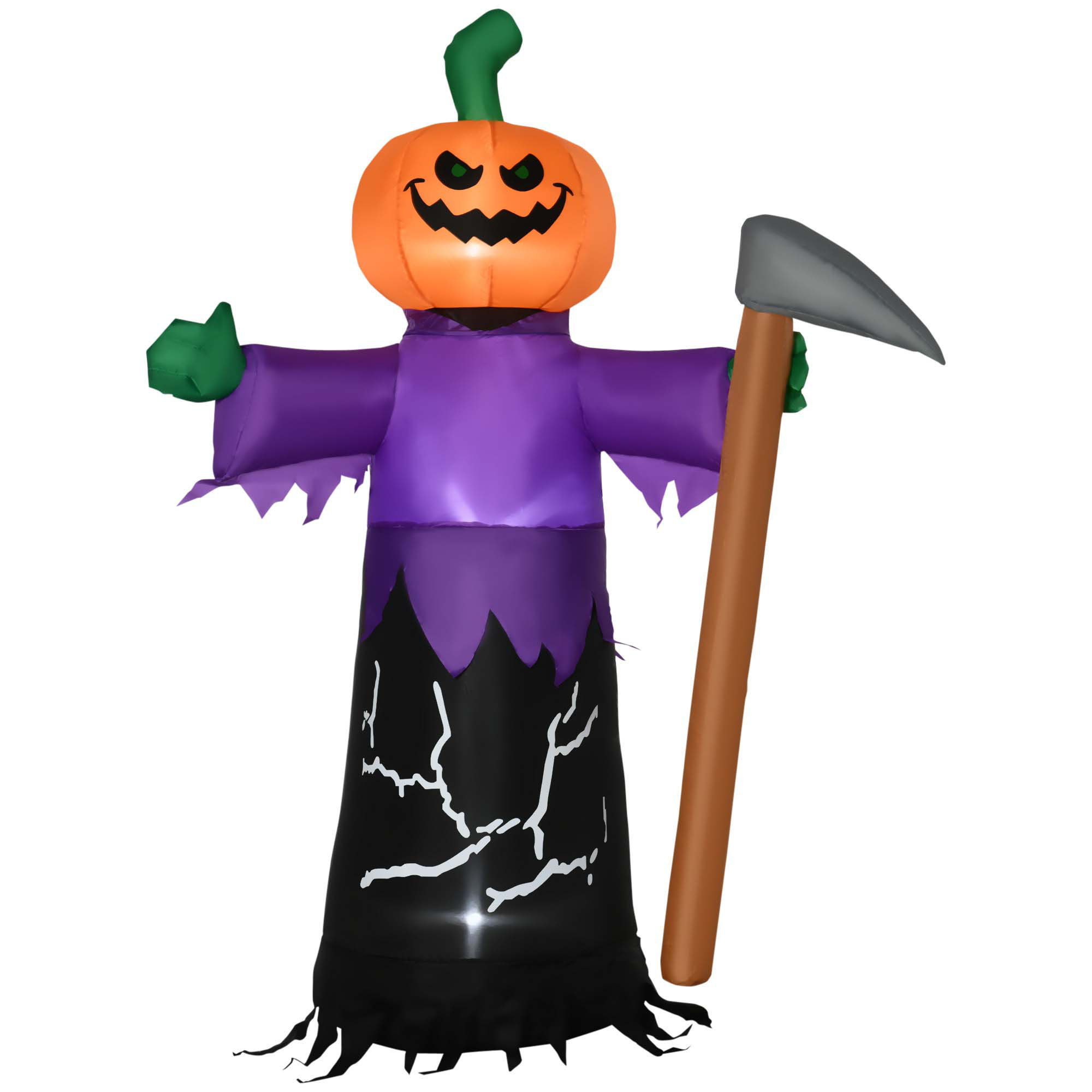 Dakota Fields 5 Inflatable Halloween Pumpkin Grim Reaper, Blow Up 