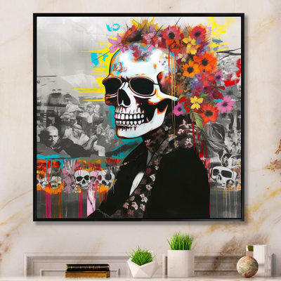 Graffitied Skull II sur impression sur toile