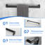 24" Wall Mounted Square Towel Bar Towel Rack in Matte Black-91957500