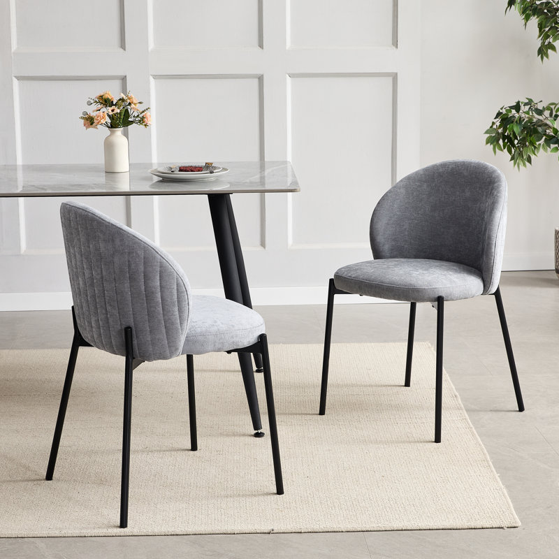 Fabric Upholstered Side Chair in Gray