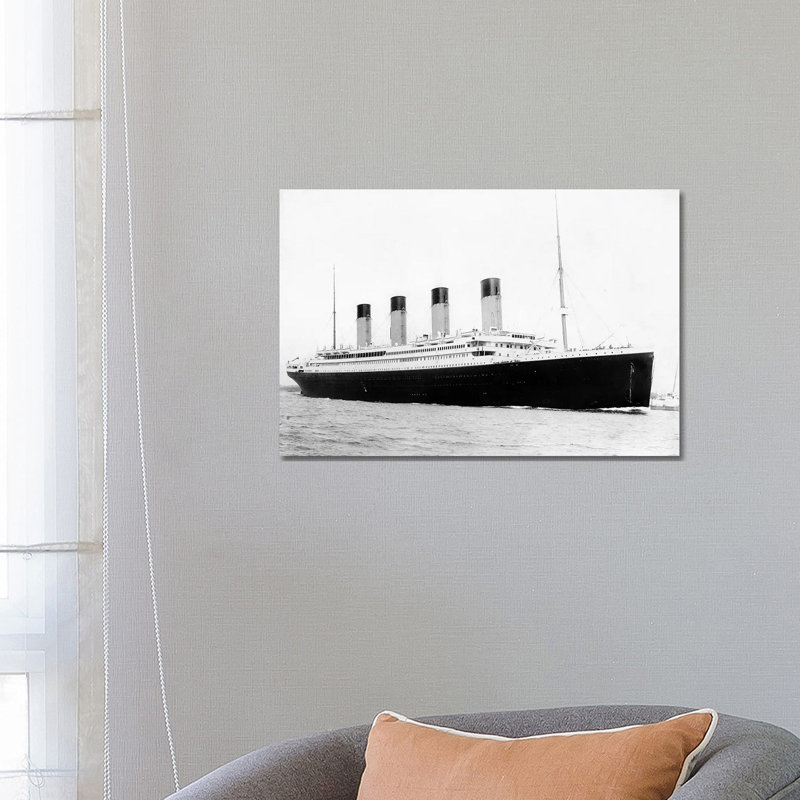 Photo Of RMS Titanic Departing Southampton by Stocktrek Images - Wrapped Canvas Print, 46cm H x 66cm W