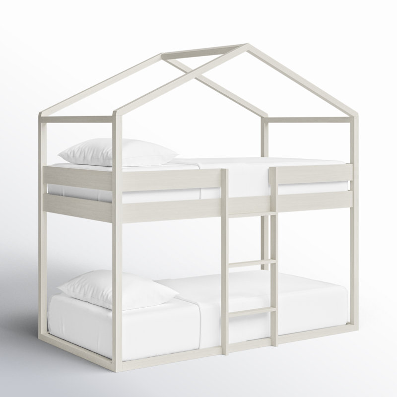 Lach Kids Twin Over Twin Bunk Bed, Antique White