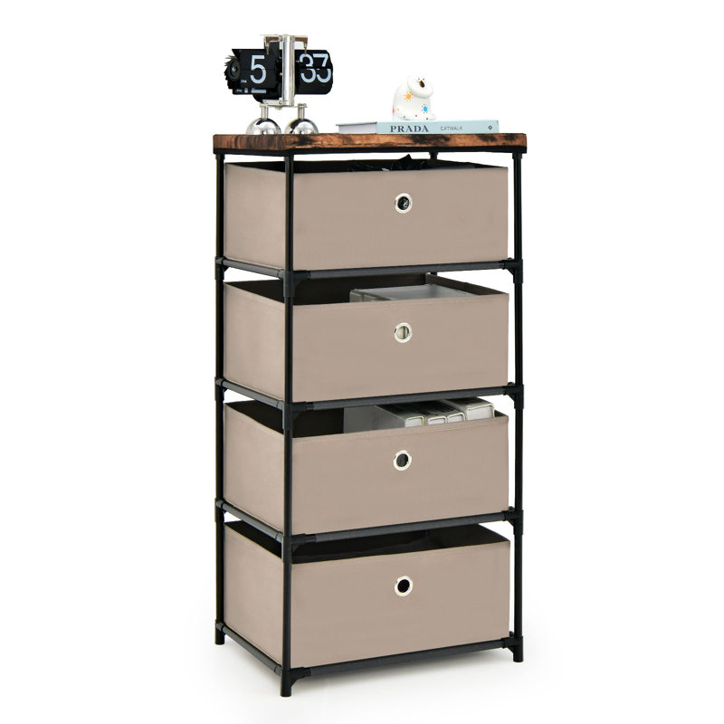 Jaliyiah 4 Drawer Storage Drawer, Brown