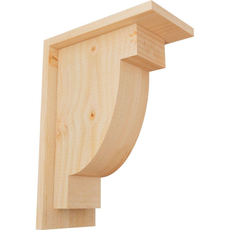 Corbeau alpin avec contre-plaque, H 14 po x l 5,5 po x P 10 po, Sapin de Douglas, Lisse