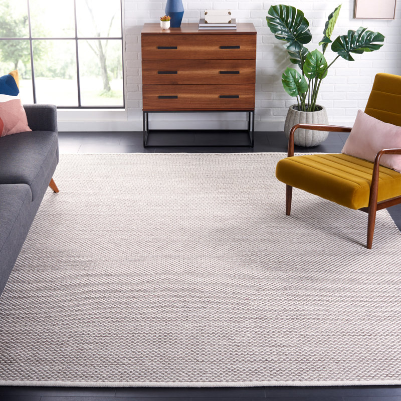 Vermont Flat Weave Wool/Cotton Rug in Brown, Rectangle 8' x 10'