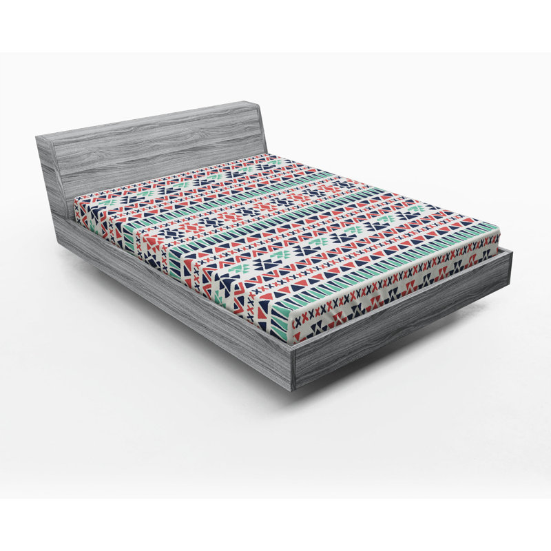 Microfiber Geometric Fitted Sheet, Full Fitted Sheet, Geometric Simple