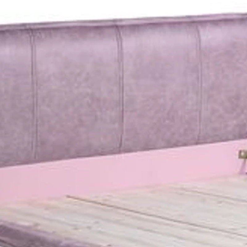 Lit plateforme en tissu d'ameublement, Grand, Rose