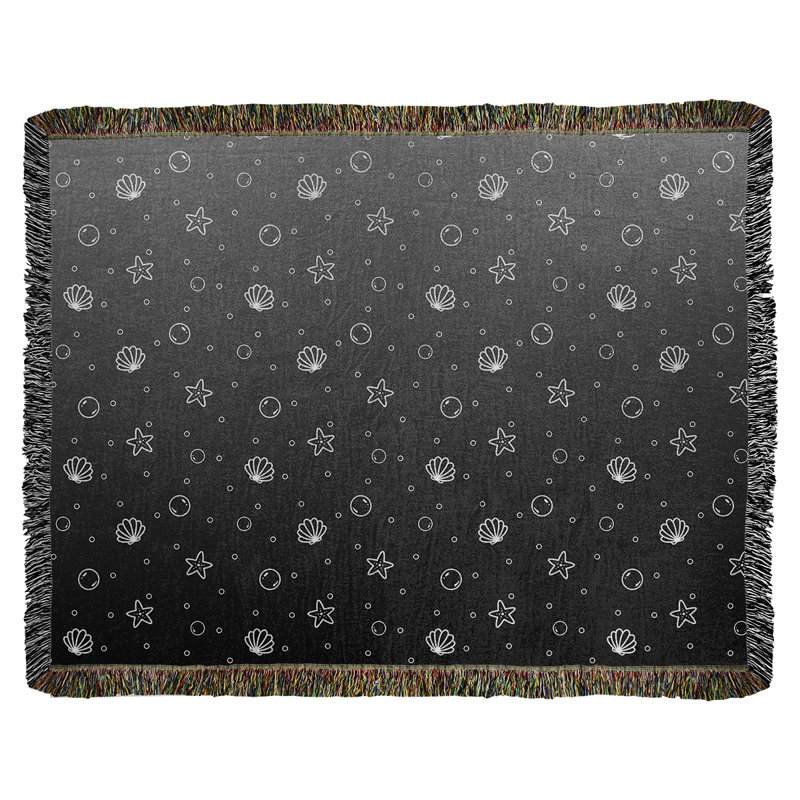 Couverture en coton tissé Katelyn Elizabeth, l 37 po x L 52 po, Noir