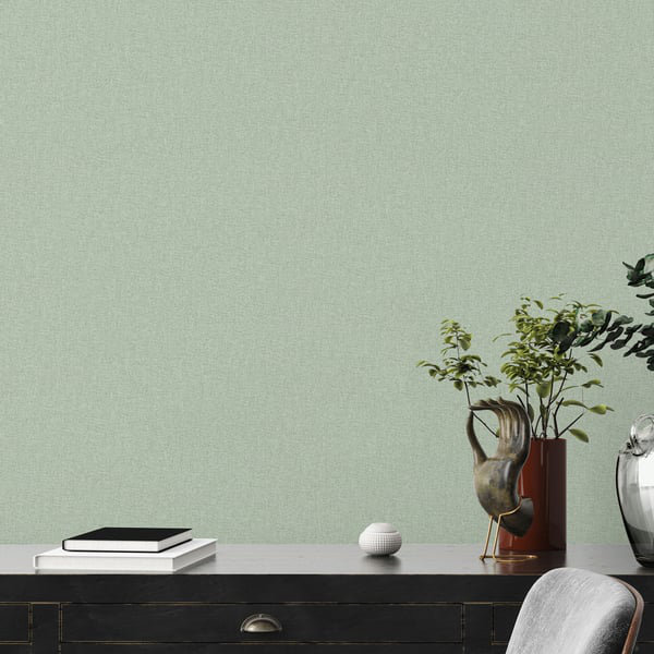 Flourish 10.05m x 53cm Textured Wallpaper Roll, Light Green