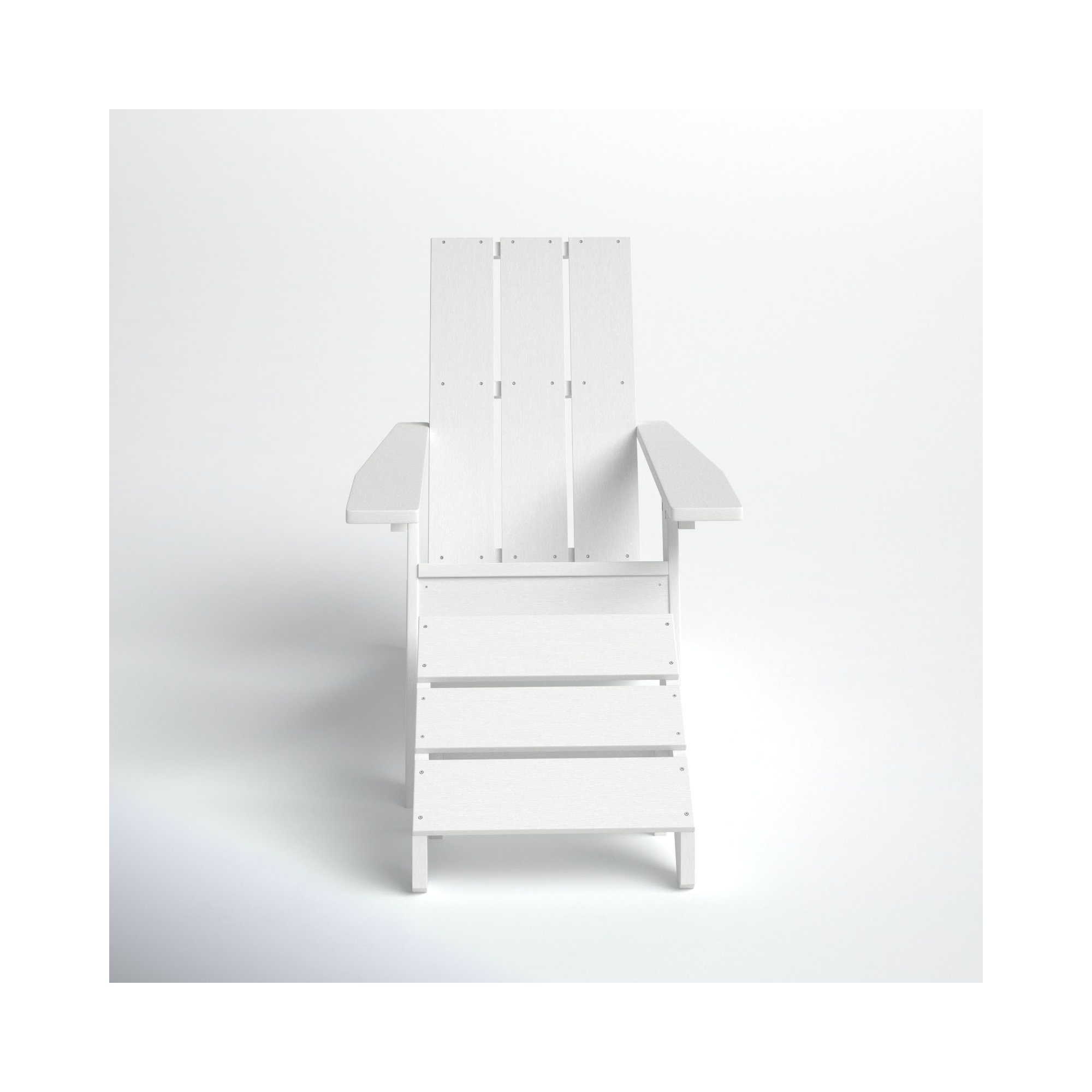 Byrnes Outdoor Adirondack Chair With Ottoman, White