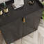Armoire à vin Home avec capacité de 12 bouteilles, tablette réglable, pieds hauts pour le nettoyage, rangement moderne noir, pieds en métal, petites maisons convenables -