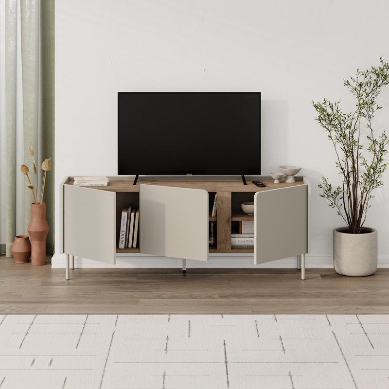 Unfinished TV Stand for TVs up to 49", Sandstone/Brown