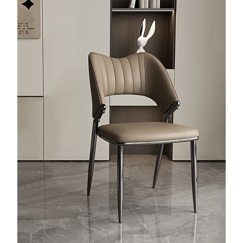 Fauteuil à dossier en cuir de luxe moderne