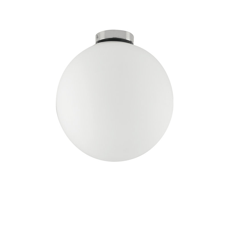 Perdue Flush Mount, Chrome, White, 25cm H x 25cm W x 25cm D