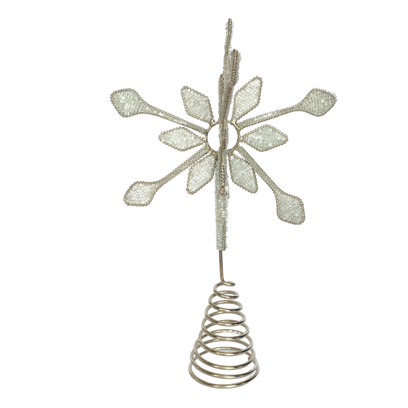 Metal & Glass Beaded Snowflake Tree Topper