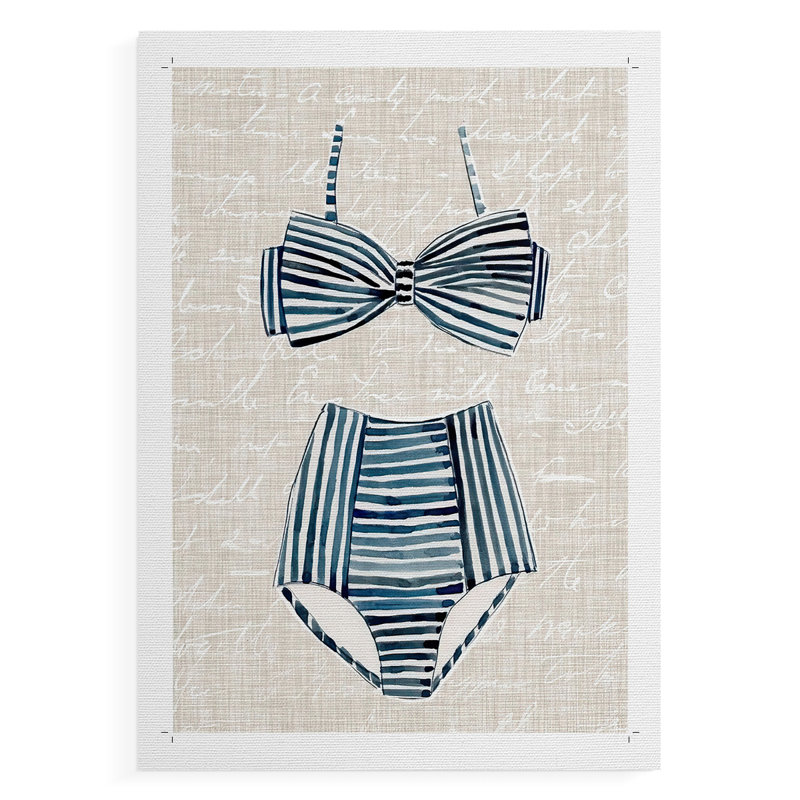 Natation rétro IV - reproduction de toile seulement - non encadrée, H 18 po x l 12 po
