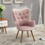 Fauteuil d'appoint contemporain à dossier capitonné en velours-129882308