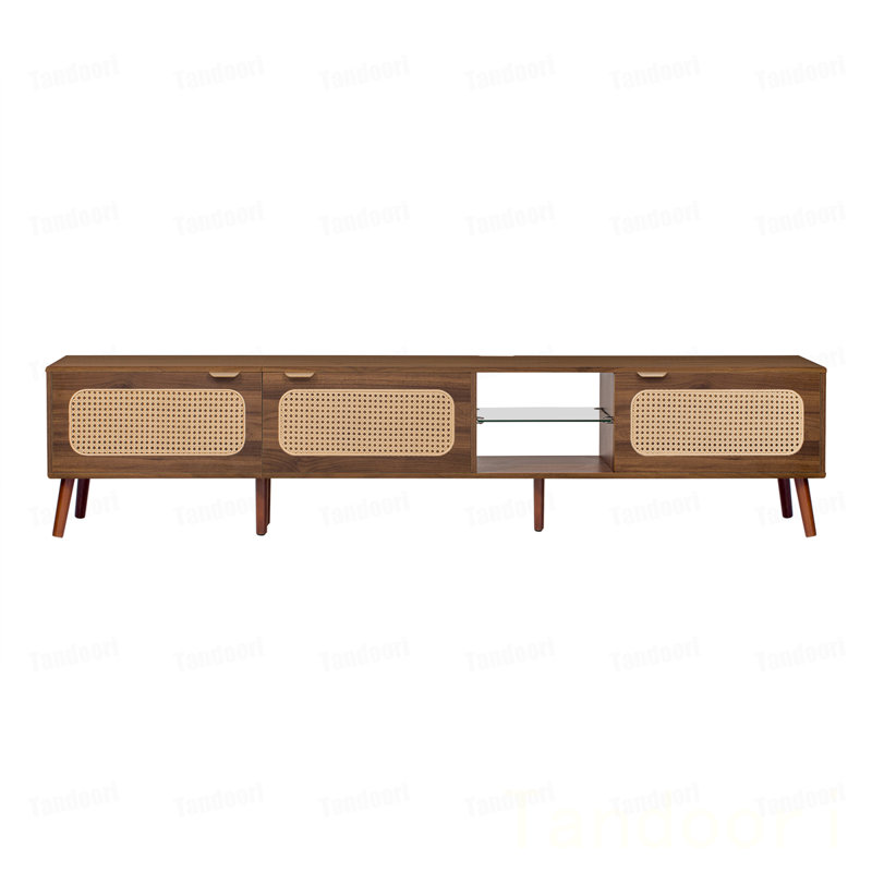 Meuble télé pour téléviseur 75/80/85 po, console avec beaucoup de rangement, chambre à coucher, centre de divertissement avec tablette ouverte